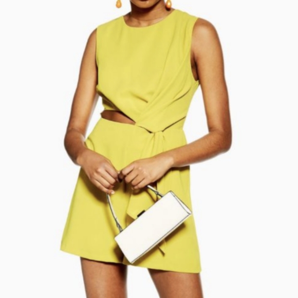 Top Shop Twist Drape Playsuit - Size 8 - Excellent Condition - Picture 1 of 5